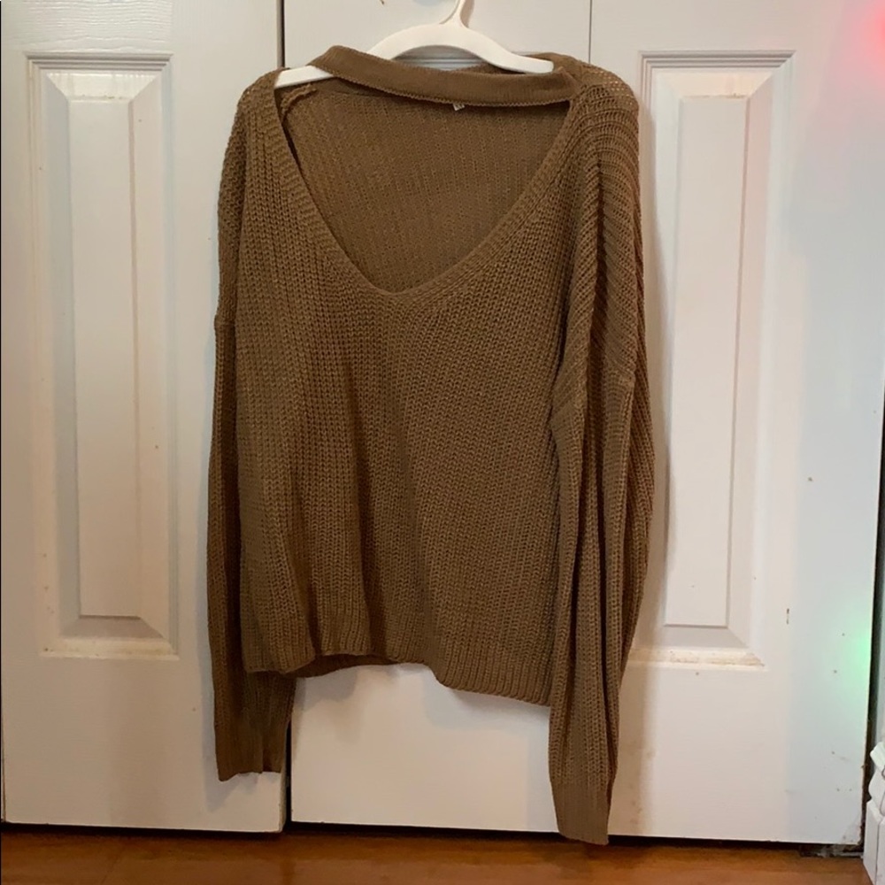 Brown Low Cut Sweater (M)